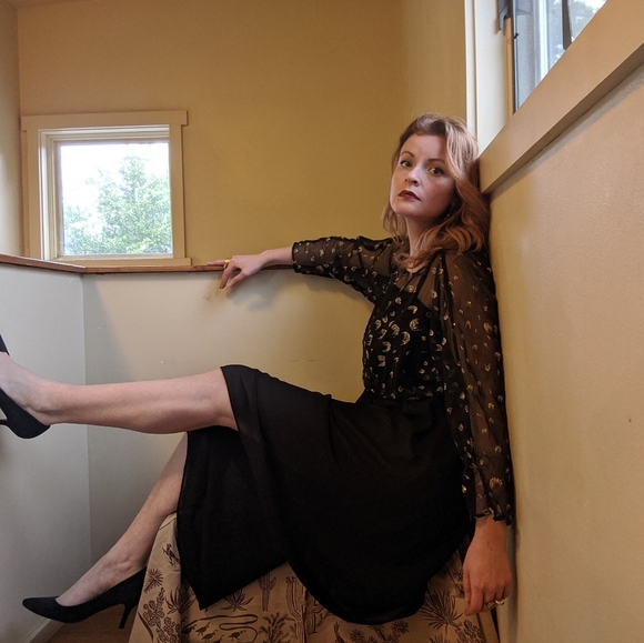 Vintage Sheer Evening Dress - Picture 4 of 5